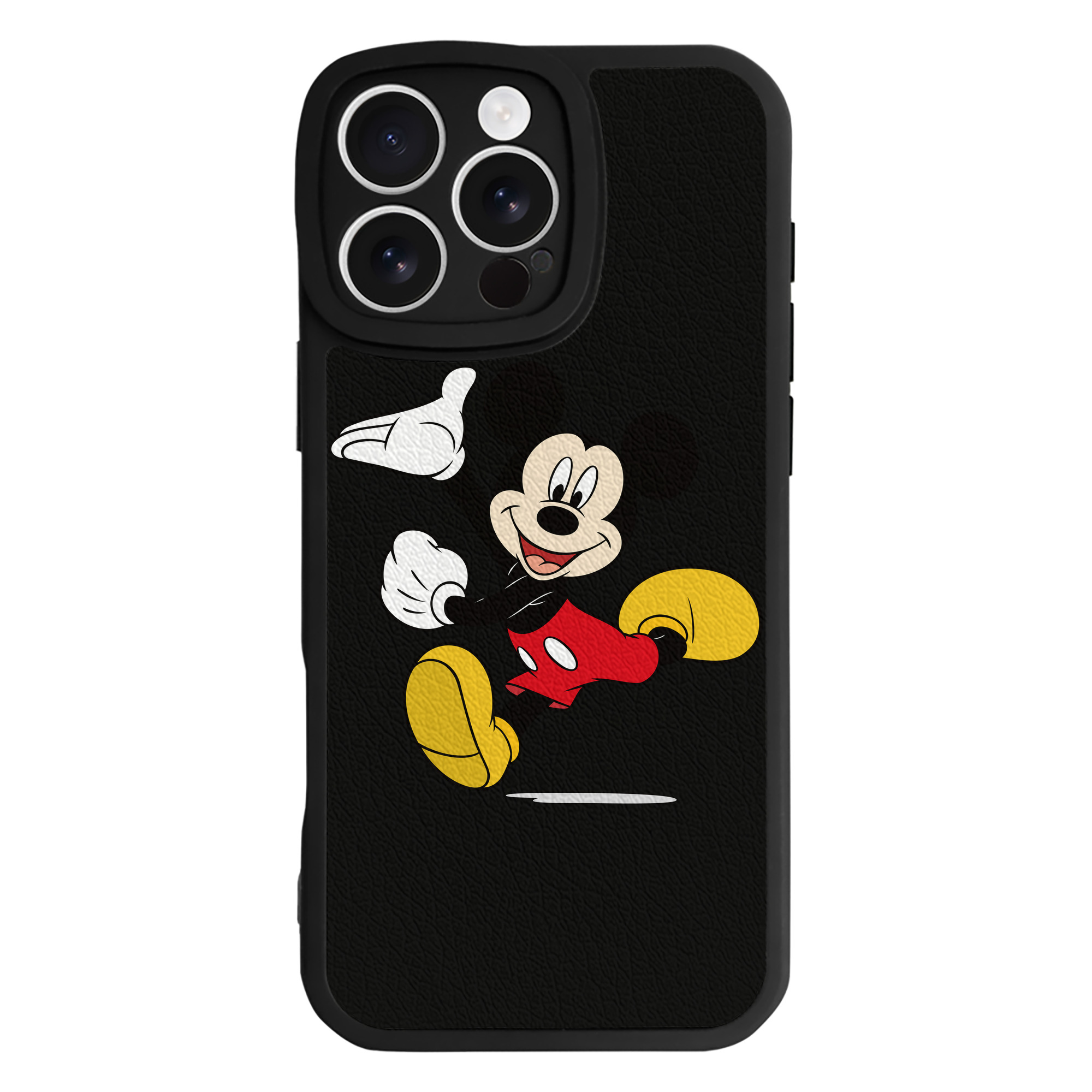 （画像用） ミッキーマウス Mickey Mouse 【iPhone 16シリーズ対応】シリコンスマホケース（レザー調） 材質：シリコン